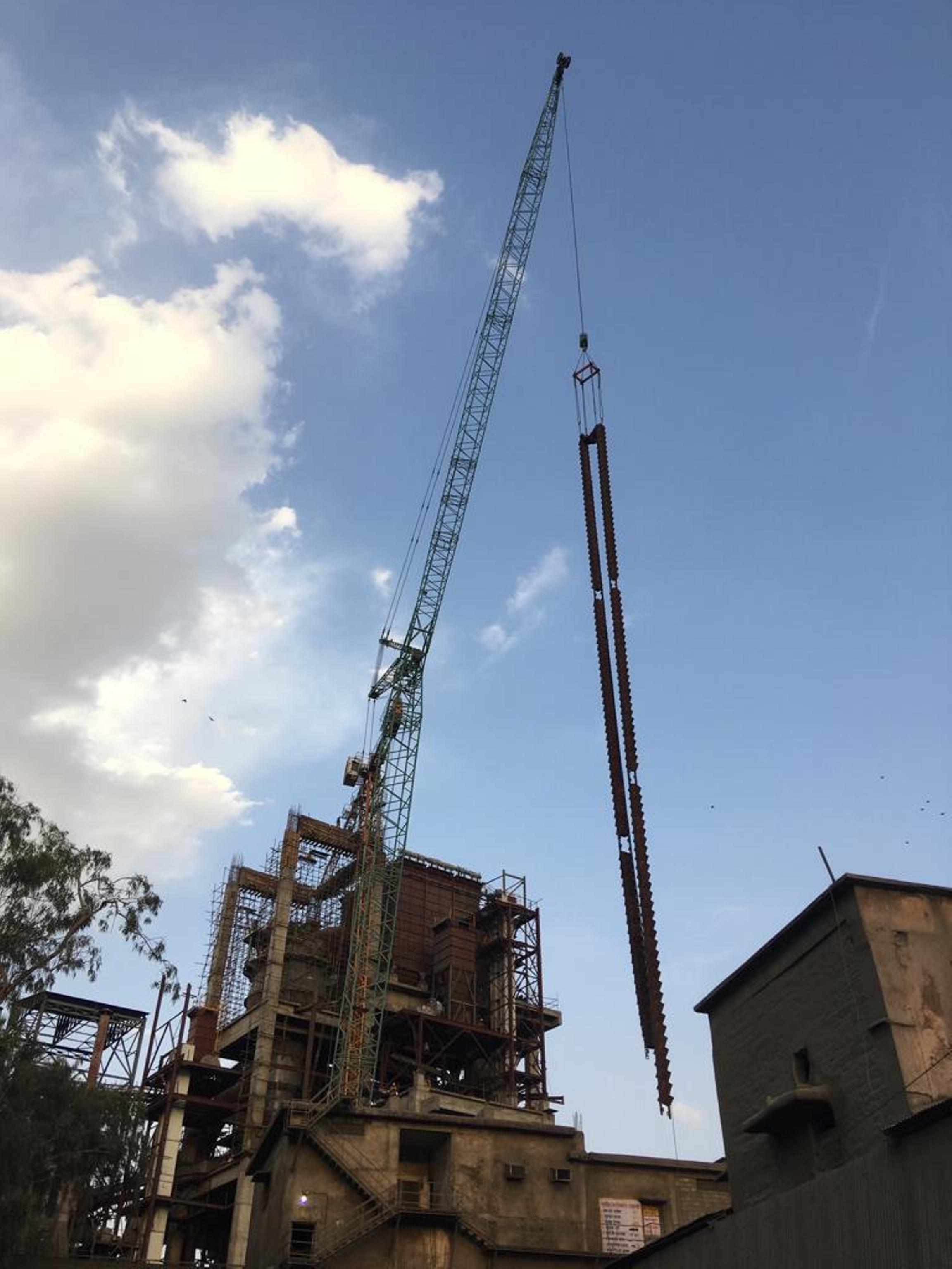 Bucket elevator chain erection , JK Cement Works , Mangrol, Chittorgarh