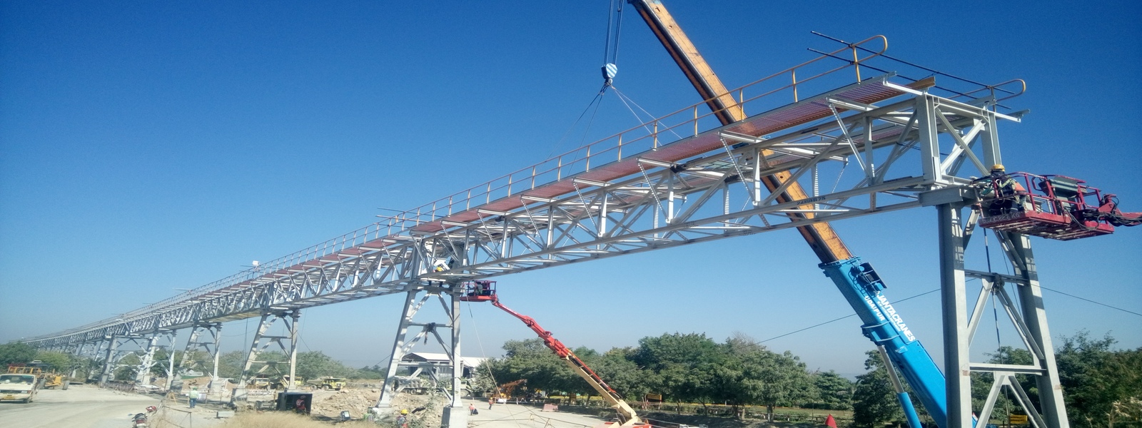 3.5km curved conveyor erection at Vikram Cement Works